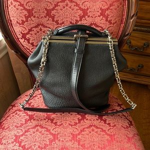 Alexander Wang leather bag with gold chain and hardware.